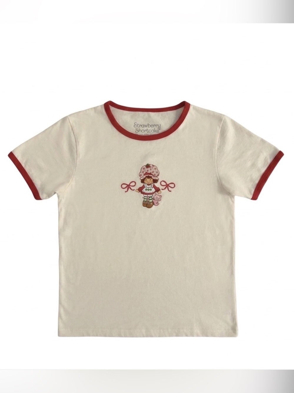 Strawberry Shortcake Vintage White & Red Ringer Tee